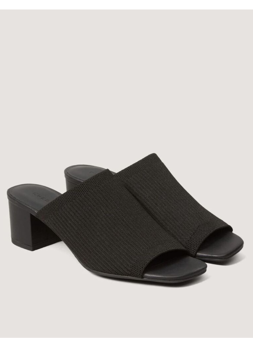 Everlane Glove Mule ReKnit Black Slip On Heels Slides Size 7.5 EUC